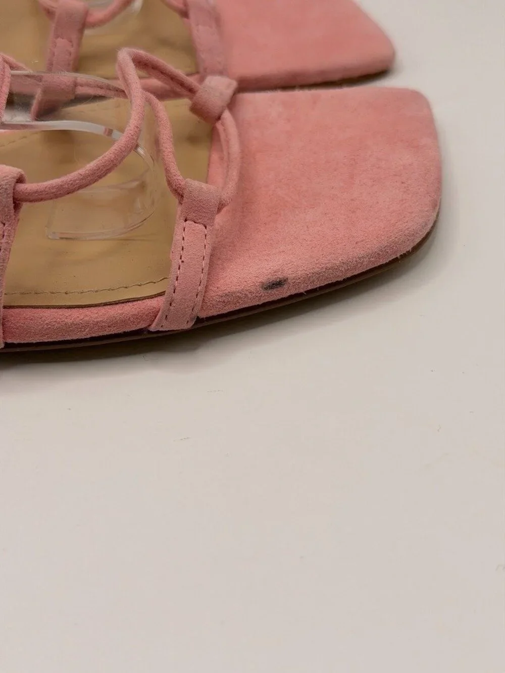 Marc Fisher LTD Womens Mahalia Strappy Leather Sandal In Pink Sz 8 M